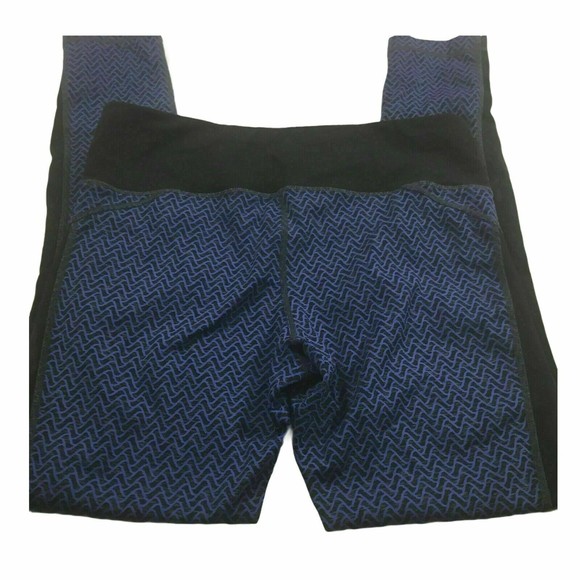 Kirkland Signature Leggings Ladies Small Jacquard Active Leggings Blue Wave EUC - Picture 2 of 4